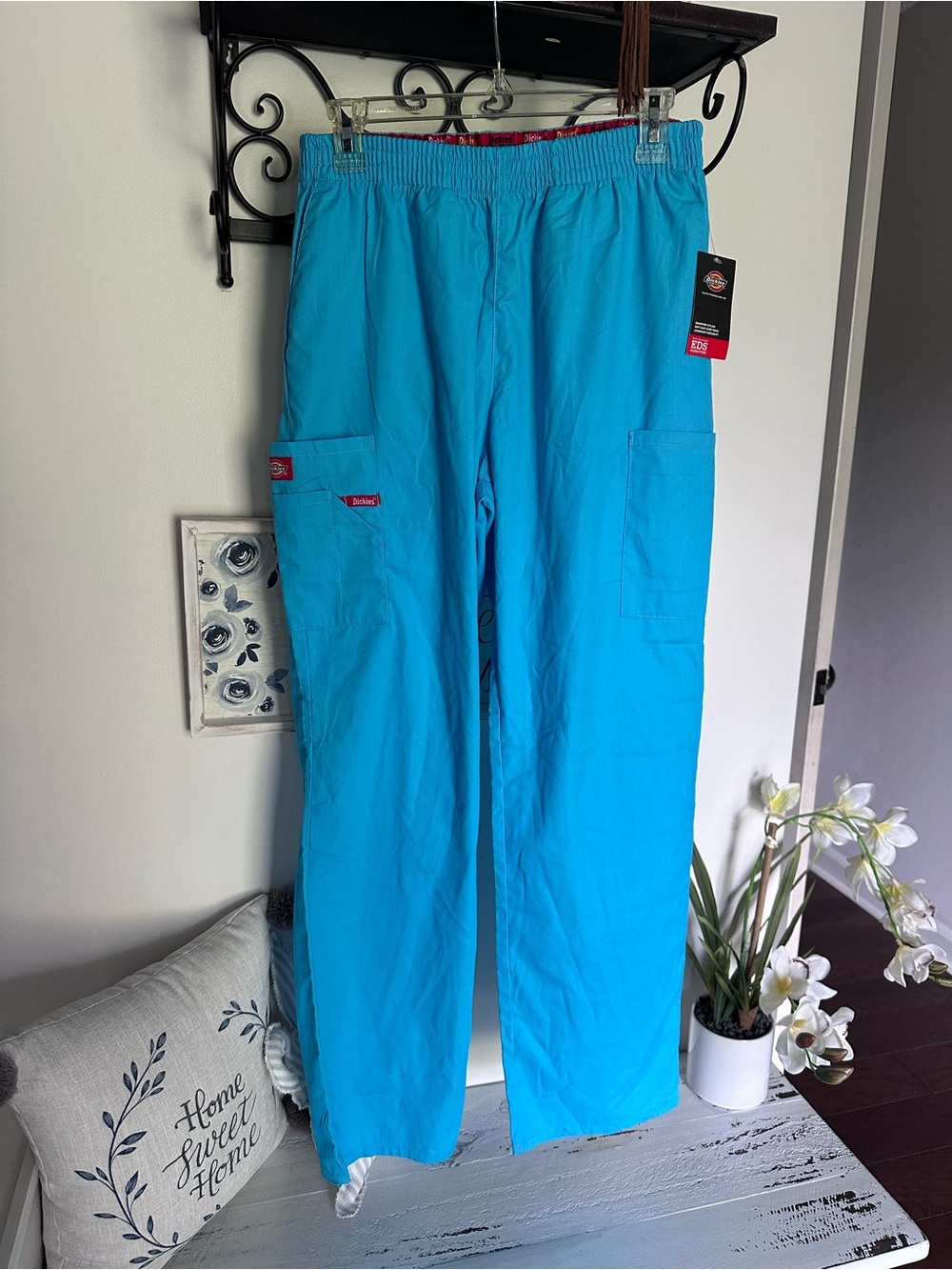 Dickies Cargo Scrub Pants - Turquoise Blue NWT